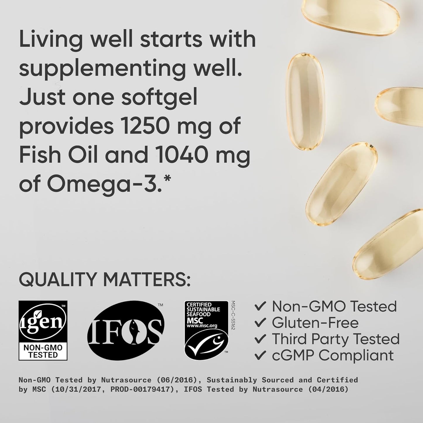 Omega-3 Fish Oil from Wild Alaska Pollock 1250 mg, 90 ct