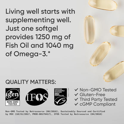 Omega-3 Fish Oil from Wild Alaska Pollock 1250 mg, 90 ct